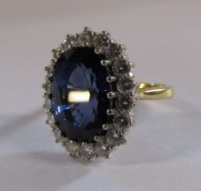 18ct Gold Sapphire & Diamond Cluster Ring