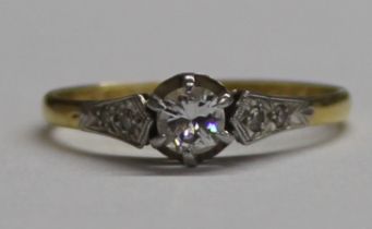 18ct Gold Diamond Solitaire Ring 0.25ct