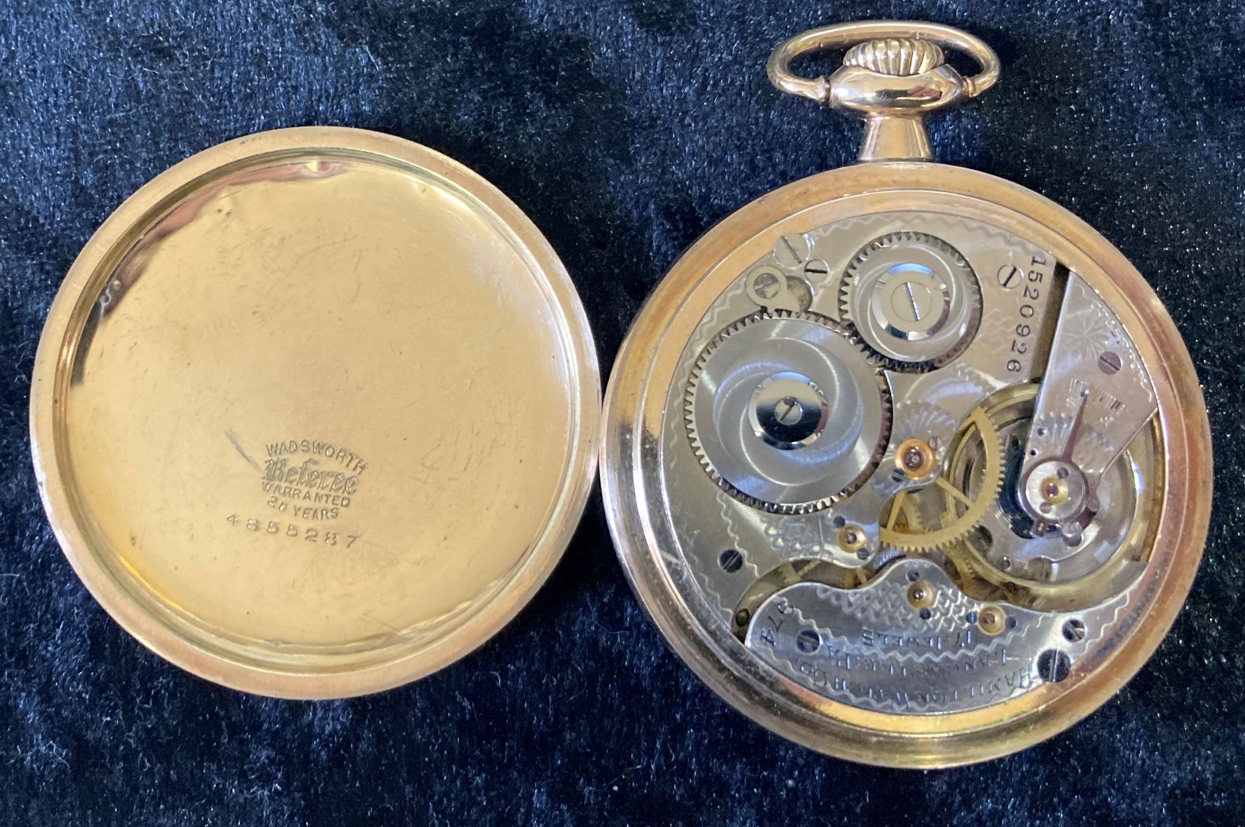 Hamilton Gold Plated Pocket Watch - Image 3 of 4