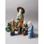 Three Japanese pottery figures, various, tallest 10 1/2" high