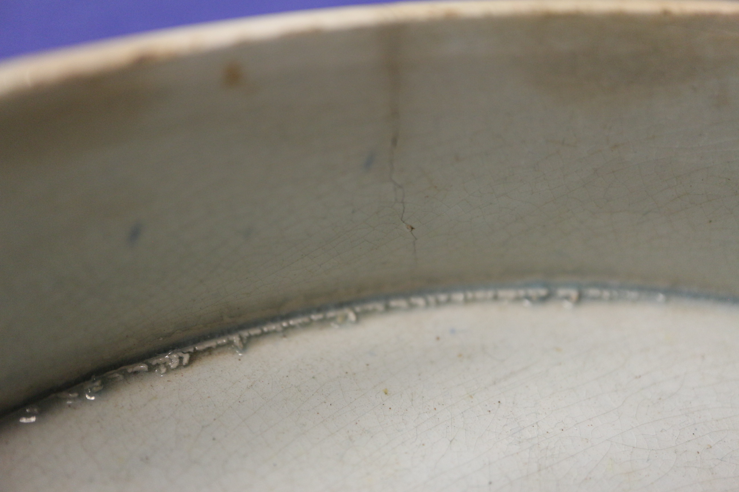 A Pearlware pottery char dish, 9 1/4" dia (crazed) - Image 9 of 10