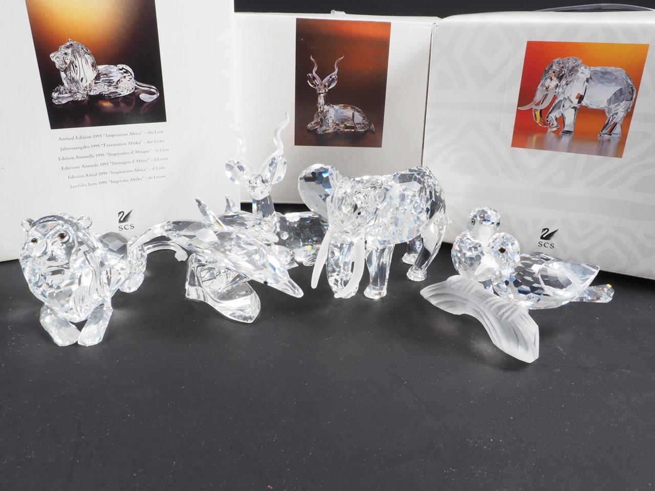 A Swarovski 1995 Annual Edition "Inspiration Africa" lion, companion kudu 1994 and elephant 1993, - Image 2 of 4