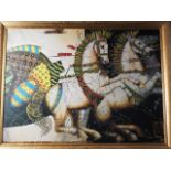 Tevlak: oil on canvas, "Elgin Marbles", 29 1/4" x 39 1/2", in gilt strip frame