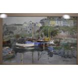 T W Pattison: watercolours, Brixham Harbour, Devon, 11 3/4" x 18", and another watercolour by the
