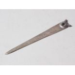 A Walker & Hall silver letter opener with fox head motif, 1.5oz troy approx