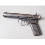 An Accles & Shelvoke "The Warrior" .177 calibre side-spring action air pistol, 7 3/4" long overall