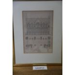 A set of nine prints, Durham Cathedral, in strip frames