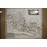 Robert Morden: two hand-coloured maps of Berkshire, in gilt strip frames, and another similar of