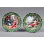 A pair of Limoges limited edition porcelain plates, decorated with portraits of Napoleon and