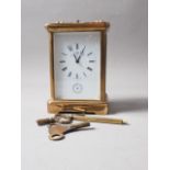 A Matthew Norman brass cased repeating alarm carriage clock, 5 1/2" high (chips to glass and missing