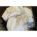 A collection of lace, cotton and infants' garments, etc