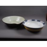 A Losol wash basin, 17" dia, and a terracotta cream bowl, 20 3/4" dia