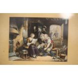 Two Baxter prints, interior scenes with figures, and a quantity of sporting and other prints