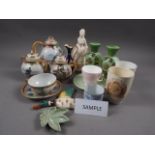 A Wedgwood bone china part teaset, a Japanese eggshell part teaset, and other decorative china and