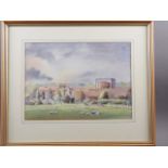 G Wyn Davies: watercolours, view of Glyndebourne, a watercolour view of a river with boat, a
