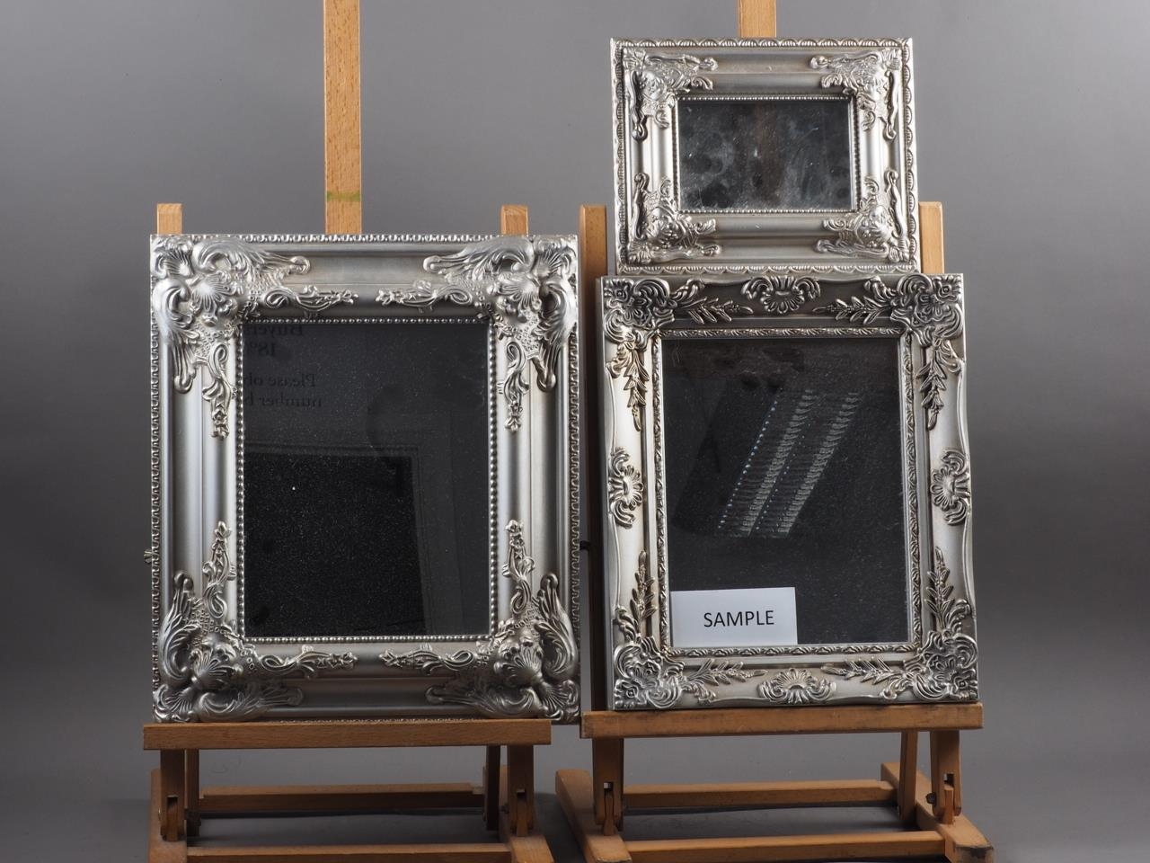 Five silvered framed wall mirrors, various small sizes