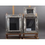 Five silvered framed wall mirrors, various small sizes