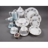 A Royal Worcester "Woodland" pattern coffee service for twelve, a Royal Worcester "June Garland"