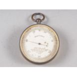 A brass cased compensated pocket barometer, by J H Steward