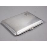 An engine turned silver cigarette case, 4.3oz troy approx