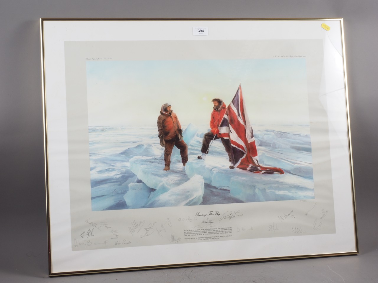 Robert Taylor: a limited edition print, "Raising the Flag", Sir Ranulph Fiennes and Charles Burton