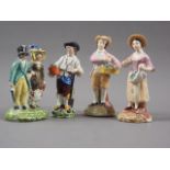 A pair of early 19th century Staffordshire figures, "Gardeners", 5" high, a similar figure of a
