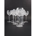 Eleven Waterford Crystal hock glasses