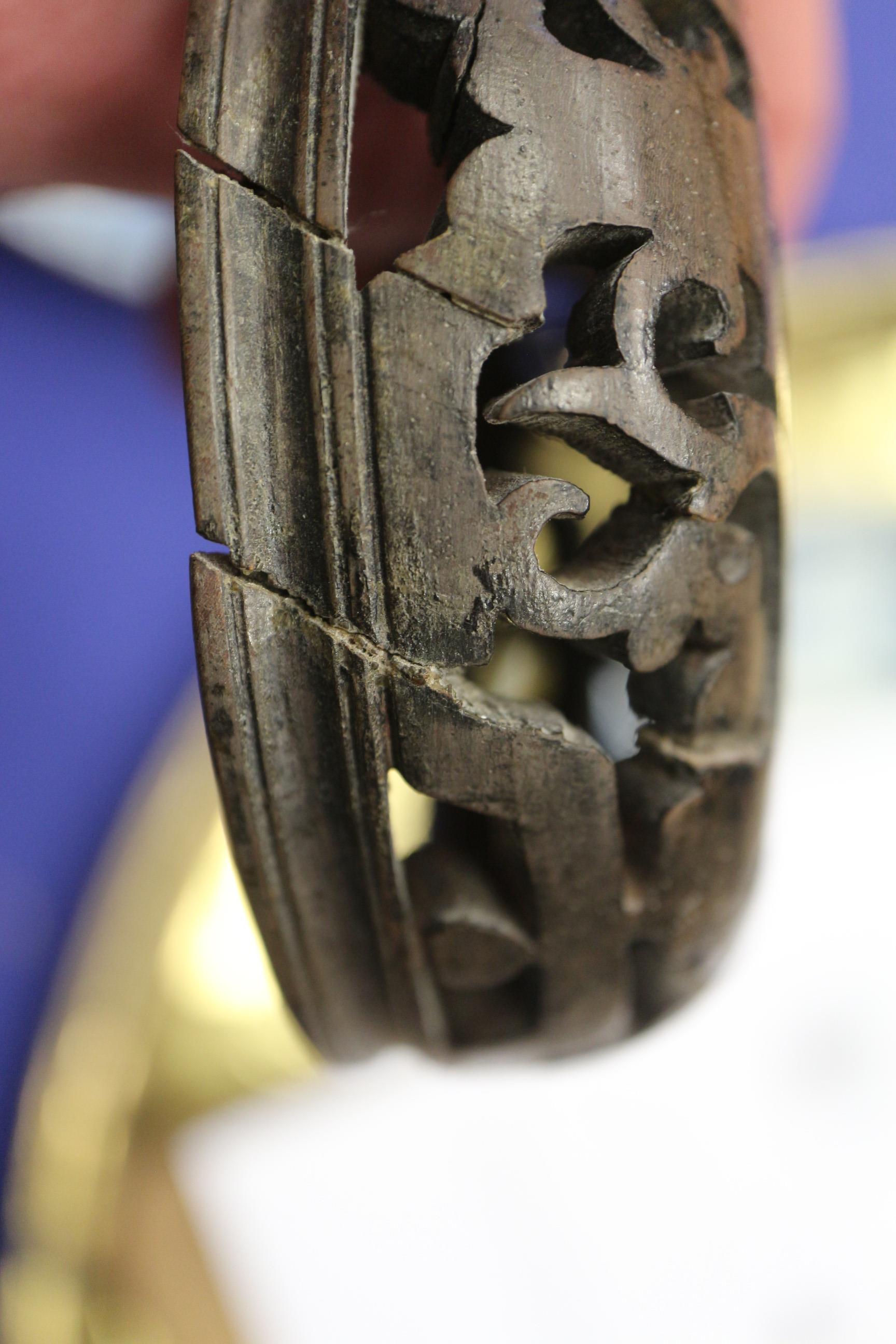 A Chinese blue and white crackle glazed ginger jar with floral decoration, and associated carved - Image 6 of 16