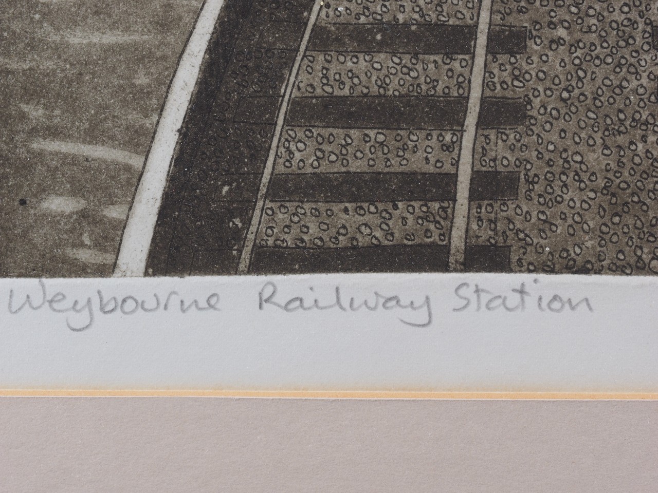 John Brunsdon: a limited edition print, "Weybourne Railway Station", in wooden strip frame - Image 4 of 4