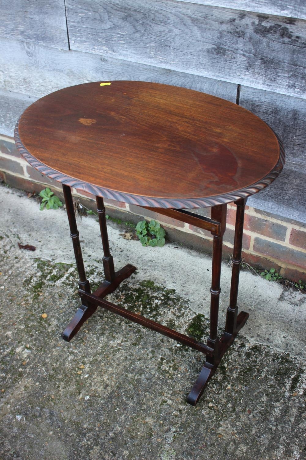 Two oak oval top occasional tables, and a two-tier occasional table - Image 3 of 3