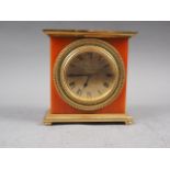 A Jaeger le Coultre gilt and "Onyx" mantel clock, 5 3/4" high