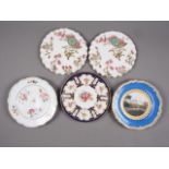 A 19th century Grainger Lee & Co dessert plate with "Pinham Hall Lincolnshire" centre, 8 3/4" dia,