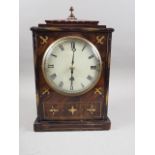 An early 19th century mahogany and brass inlaid bracket clock with single fusee movement,
