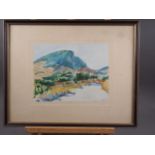 Maurice Deservres, '26: watercolour sketch, landscape, 8" x 10 1/2", in strip frame