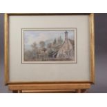 George Sheppard Snr: watercolours, "Box Hill from Dorking churchyard", 4 3/4" x 7 3/4", Spink