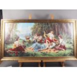 A 1930s colour print, Diana and attendants, in gilt frame