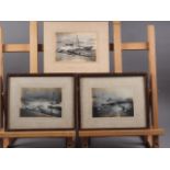 Three real time photographs of the typhoon in progression which hit Hong Kong 18th September 1906