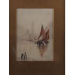 Elsie Loviek, 1897?: watercolours, view of Venice, 6 3/4" x 4 3/4", in gilt frame