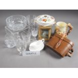 A quantity of glassware and other items, including tumblers, bowls, vases, a Royal Worcester "