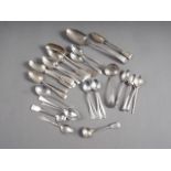 A quantity of silver spoons, including tea, coffee, sifter and others, various 16oz troy approx