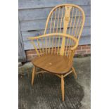 An Ercol limited edition National Trust centenary "Chairmakers" elbow chair with oak inlaid splat