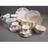 A Royal Albert "Old Country Roses" part combination service, a Colclough part teaset and another