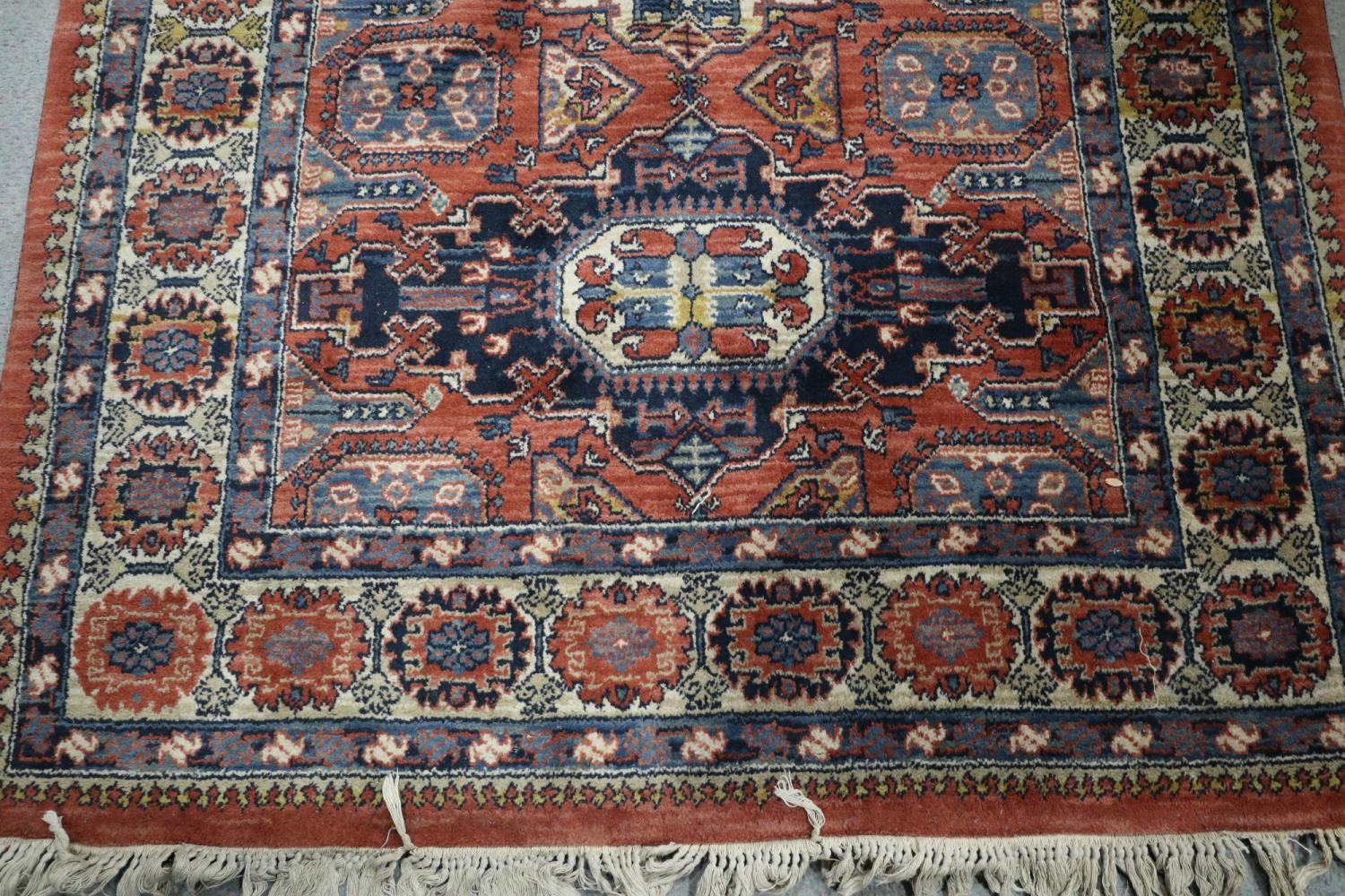 A Louis de Poortere rug of traditional Persian design with geometric design, 54 1/2" x 77" approx - Image 2 of 3