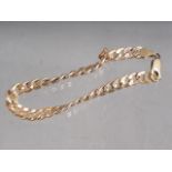 A 9ct gold hollow flat curb link necklace, 6g