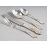A Polish WSW silver four-piece christening set, in case, weighable silver, 3.9oz troy approx