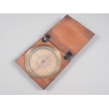 An 18th century style mahogany cased compass, 5 3/4" square