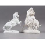 A Minton Parian figure of flight into Egypt, 10 1/4" high (restorations) and a Vienna porcelain