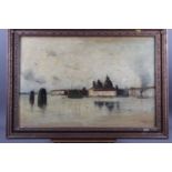 Thomas Bush Hardy, 1896: oil on canvas, "Venice", 17" x 25 1/2", in gilt frame