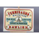 A pair of 19th century painted and varnished advertising panels for "Ferris & Son Maltsters...