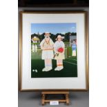 Peter Heard: a signed limited edition colour lithograph, "Mixed Doubles", 7/60 artist's proof, in